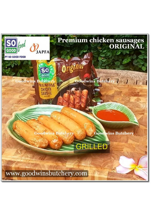 Sausage chicken PREMIUM ORIGINAL frozen 6" 15cm SOGOOD Food 5pcs 300g